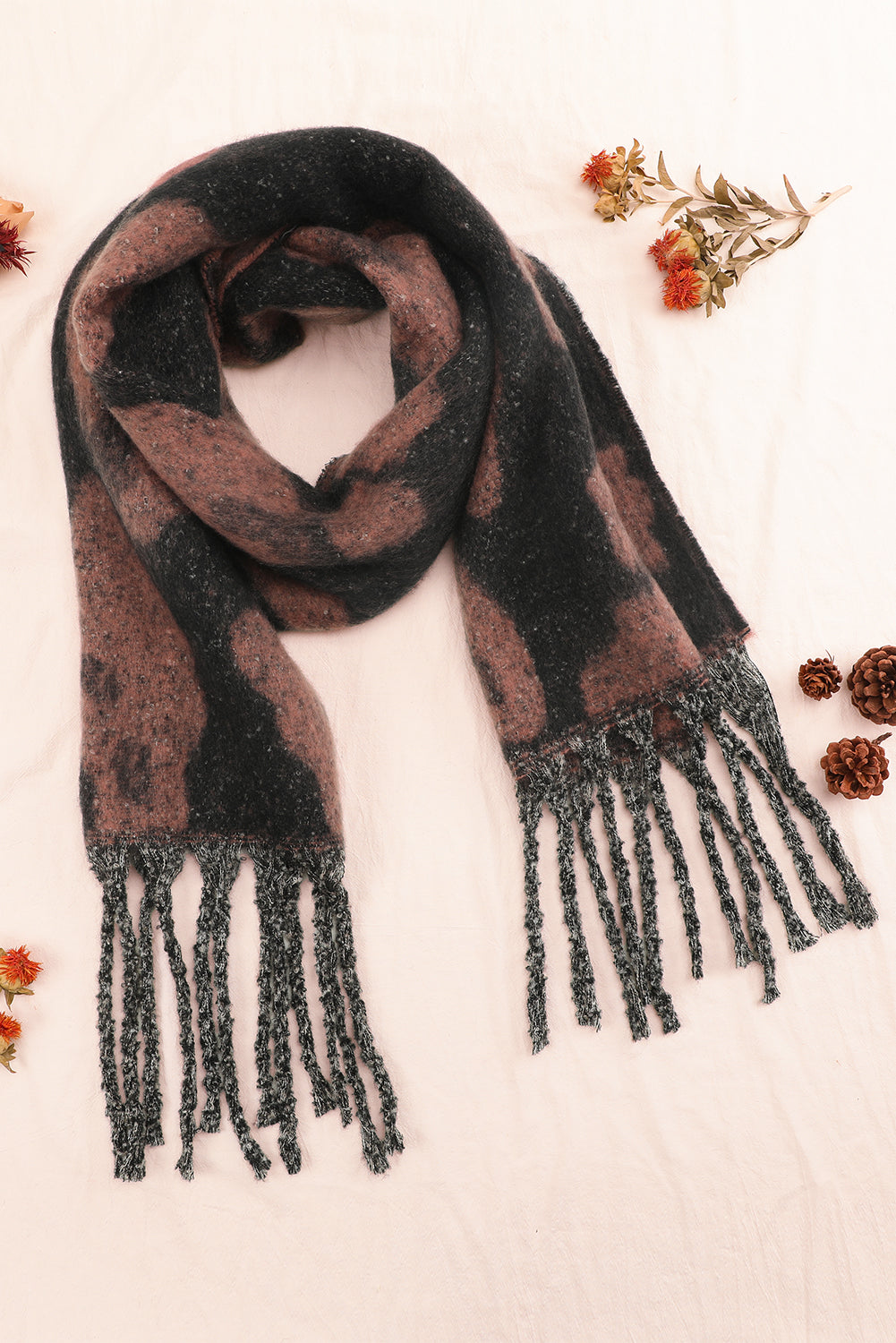 Desert Rose Leopard Print Fringe Scarf c0fed7bff7bc7d27