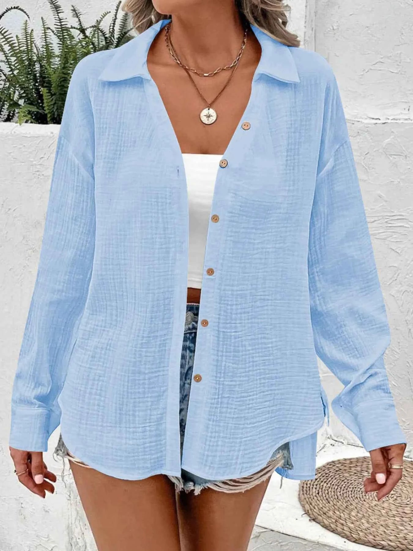 Texture Button Down Side Slit Long Sleeve Shirt c10010c0eaf444c68821c59e7ae0f849-Max-Origin_5d520b05-e799-4110-8849-e81790e71eb8