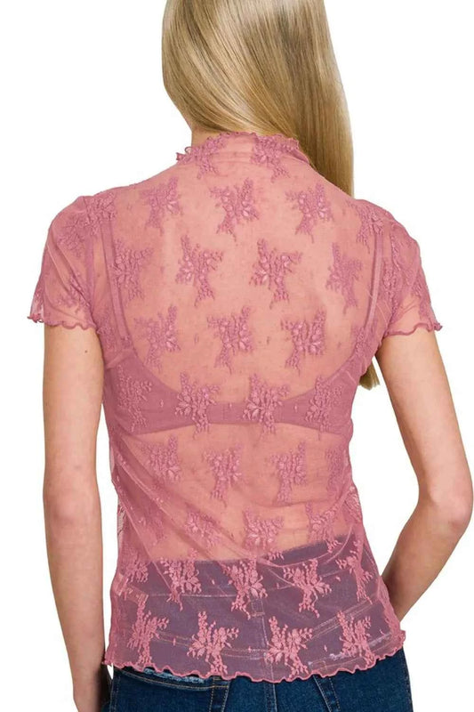 Lace See-through Layering Short Sleeve Top c121625d-957e-49c2-8d64-970e0d7b309c-Max-Origin