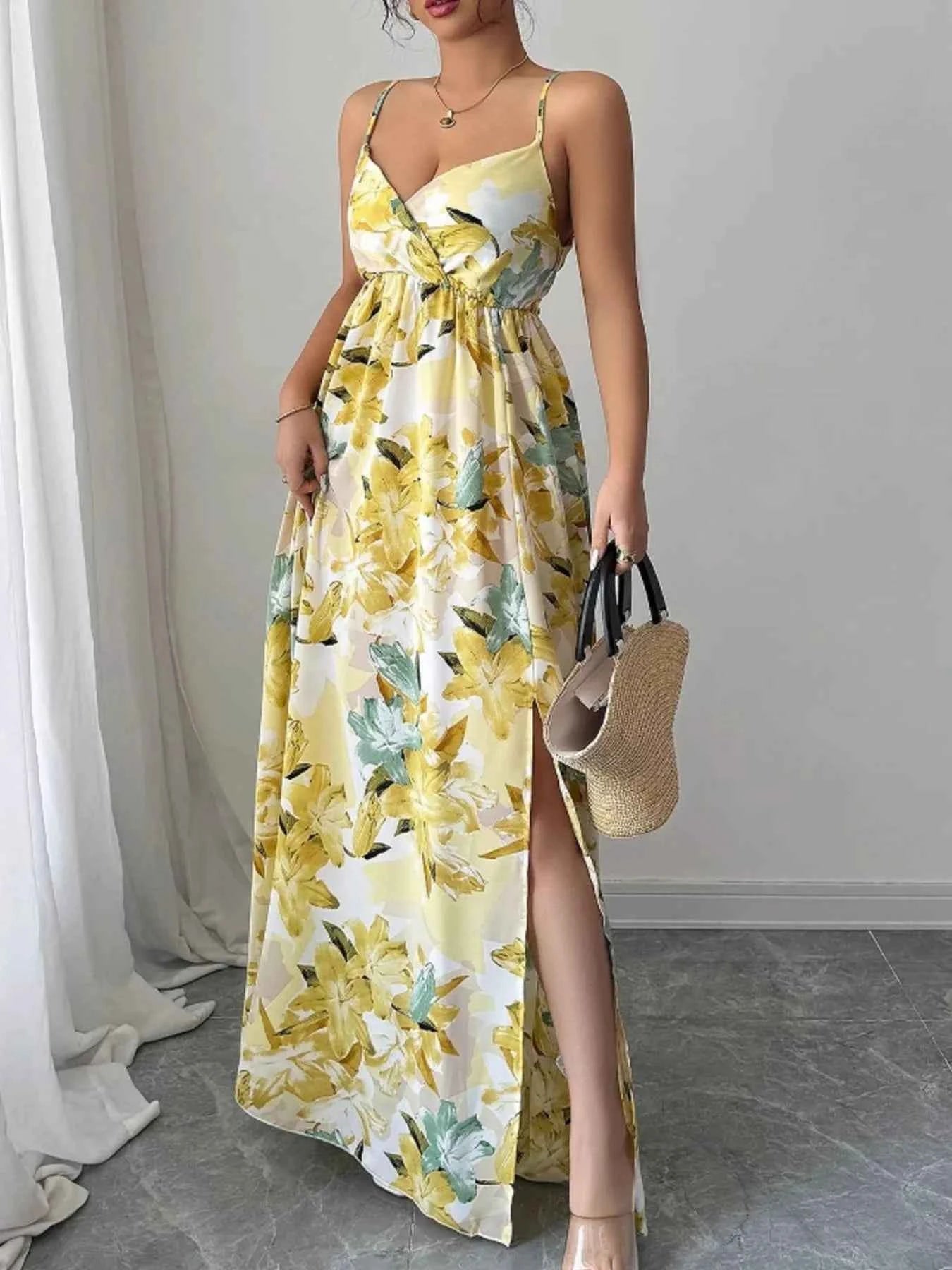 Floral Print Maxi Cami Dress with Side Slit c126230a-2282-4125-83c1-4524788844b0-Max-Origin