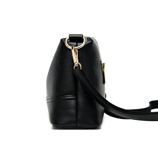 Trendy Three-pocket Mini Square Shoulder Crossbody Soft-leather Mom Bag c1295fd4-9cdf-4164-83c8-95dcaf2b6c8e