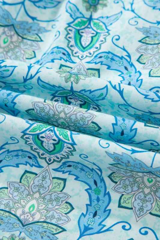 Paisley Long Puff Sleeve Buttoned Shirt c137e679-d151-40bf-81ef-9d5953b92af9