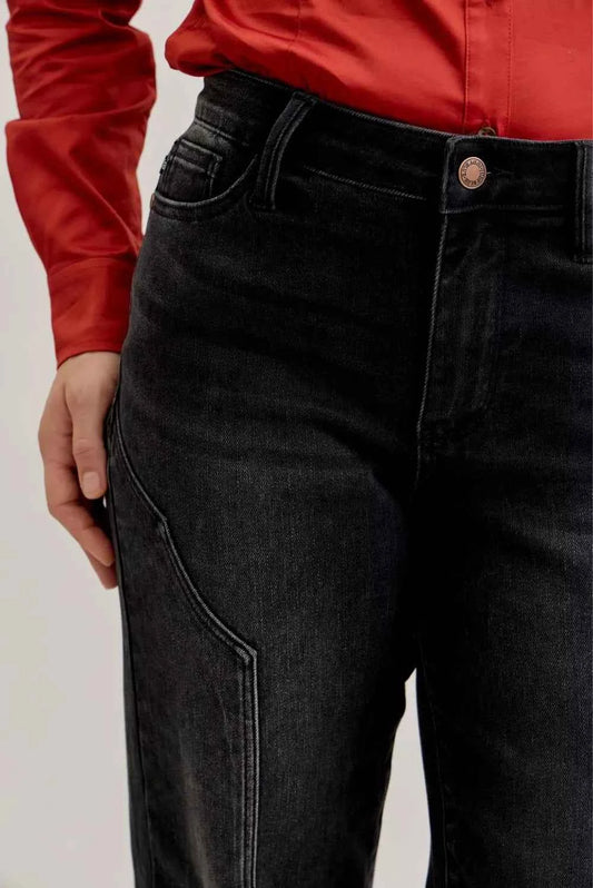 Mid Rise Straight Western Seam Detail Jeans c149ffa7deb648eb9b8e39e1b43d28e0-Max-Origin
