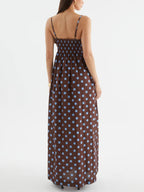 Polka Dot Pleated Detail Maxi Dress c157abc7-aeee-44a8-a0cb-650aedd5ae18-Max