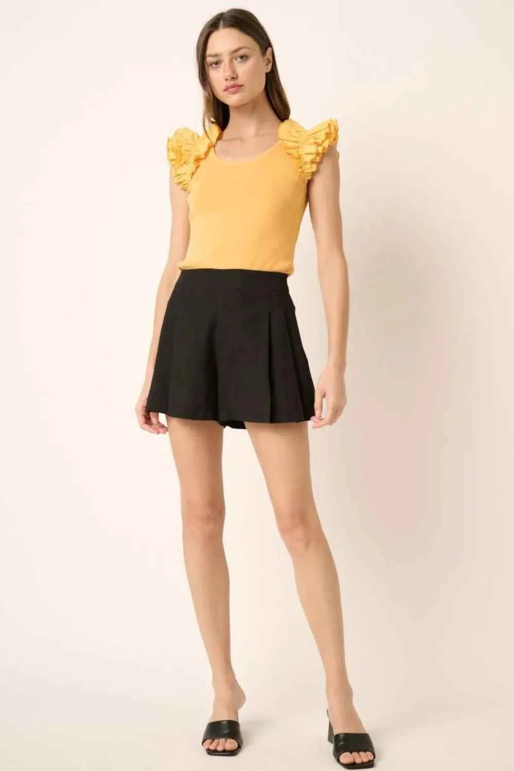 Mittoshop Side Invisible Zipper Pleated Shorts c16a8880-dc93-45e3-8981-9735cf45c4bd-Max