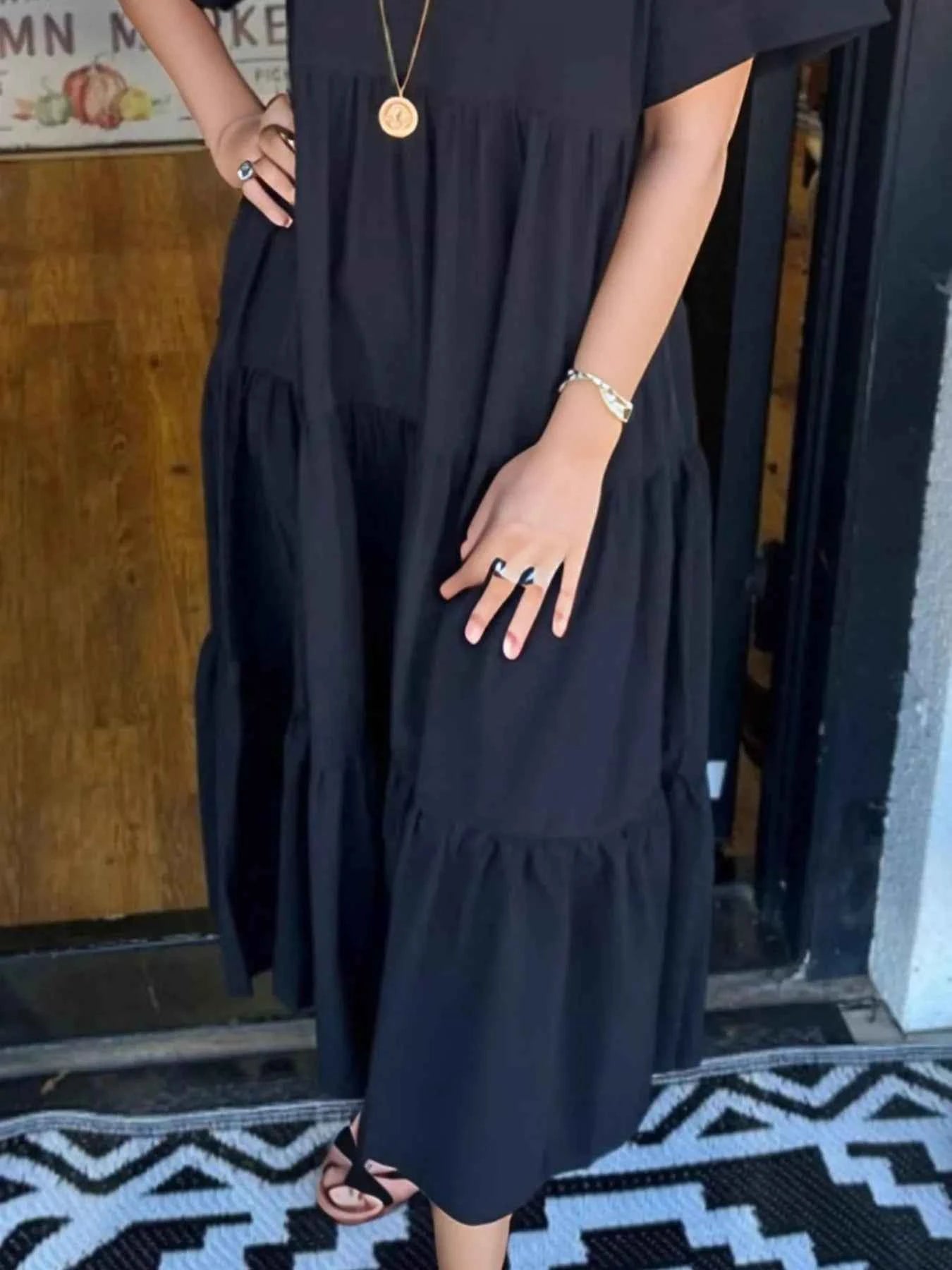 Short Sleeve Tiered Midi Shirt Dress c18a4177-ddb1-4516-a976-1336d5dcbc16-Max-Origin