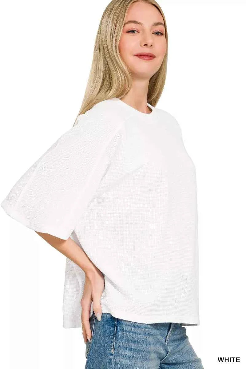 Zenana Double Knit Short Sleeve Top c1a5987985f84a628a1c73fe3b2189f3-Max-Origin