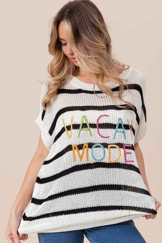Vacay Mode Lettering Drop Shoulder Striped Sweater c1a8cec795cc4917ace0f0d889a5f15e-Max-Origin
