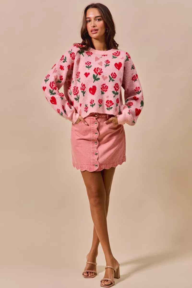 SO ME Vintage Wash Scallop Edge Denim Mini Skirt c1b4713a0bae468babd0a3396d22bbec-Max-Origin