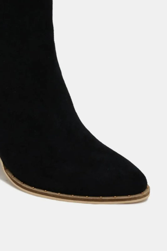 Beast Fashion Suede Point Toe Ankle Booties c1b76feb-9011-4bc5-9e69-6343fabf5859-Max