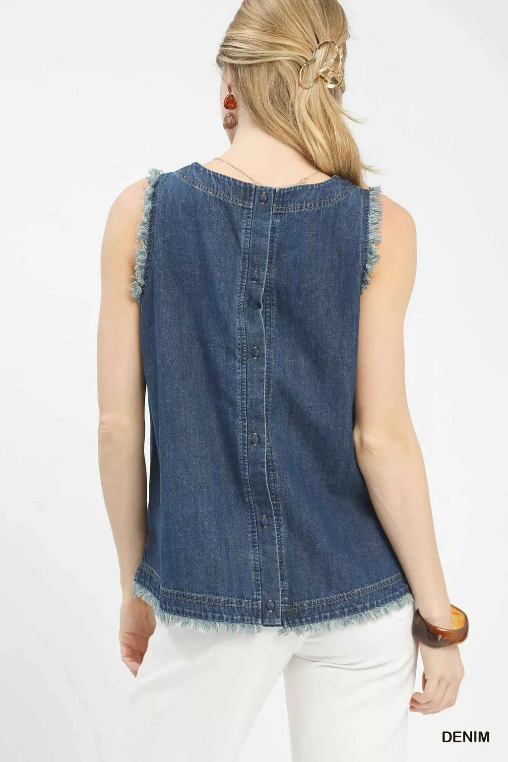Umgee Sleeveless Fringe Hem Denim Top c1c17437-43e6-446b-ba8a-e360816d7595-Max-Origin