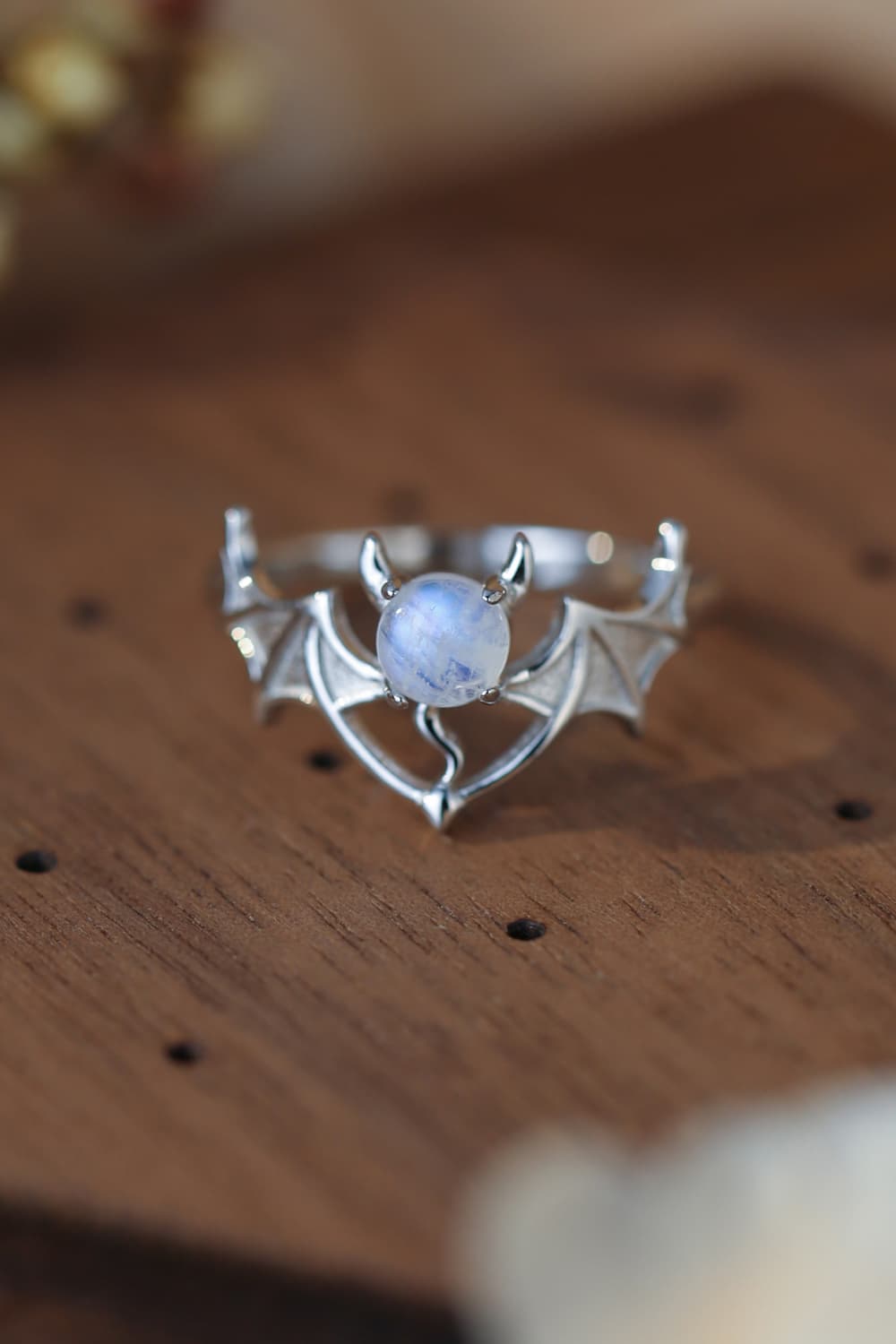 Moonstone Bat 925 Sterling Silver Ring Silver c1e052a2d1c6410c8ae82fdfc14b2a16-Max
