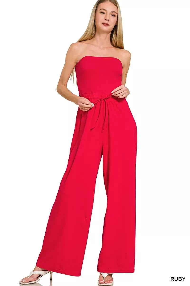 Zenana Tube Top Jumpsuit with Drawstring Waist RUBY c1ea1567280d486c8e024c9988b3eb46-Max-Origin