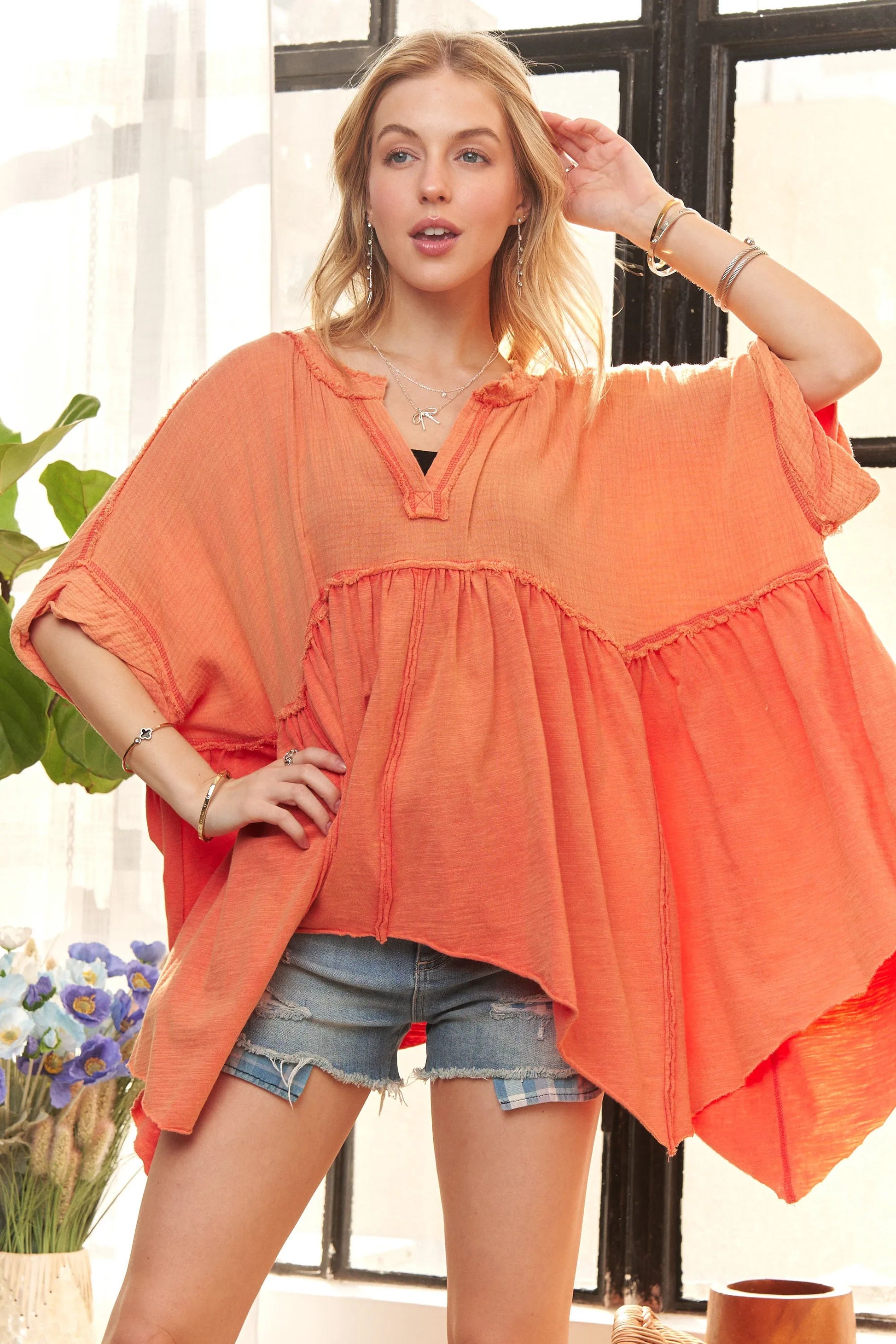 ADORA Oversized Mineral Washed Flare Top c1ec3d080d1d4db9bda60d2248fa1295-Max-Origin