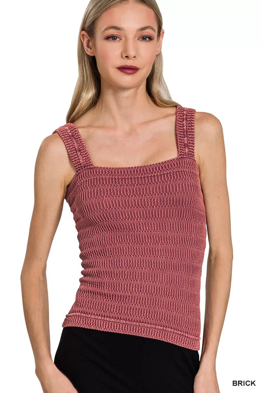 Zenana Seamless Winkle Stone Washed Tank Top BRICK c1ed4269c63f4582a6c442010cb9110c-Max-Origin