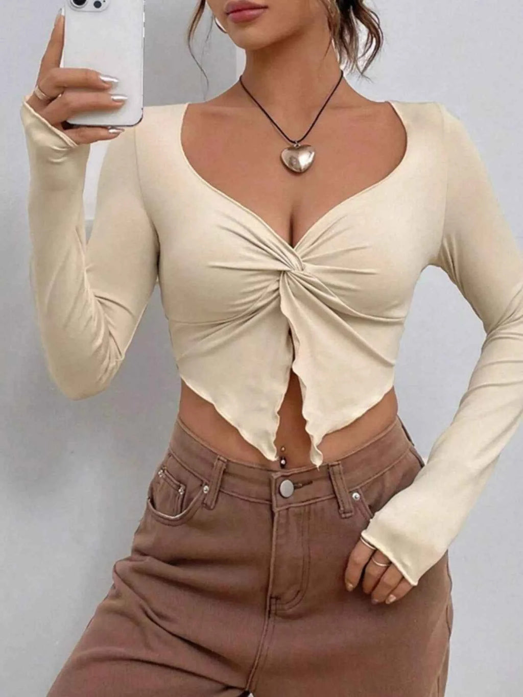 Twisted Front Long Sleeve T-Shirt c2173b61-3791-4d02-b9ce-426a80cbc30e-Max-Origin