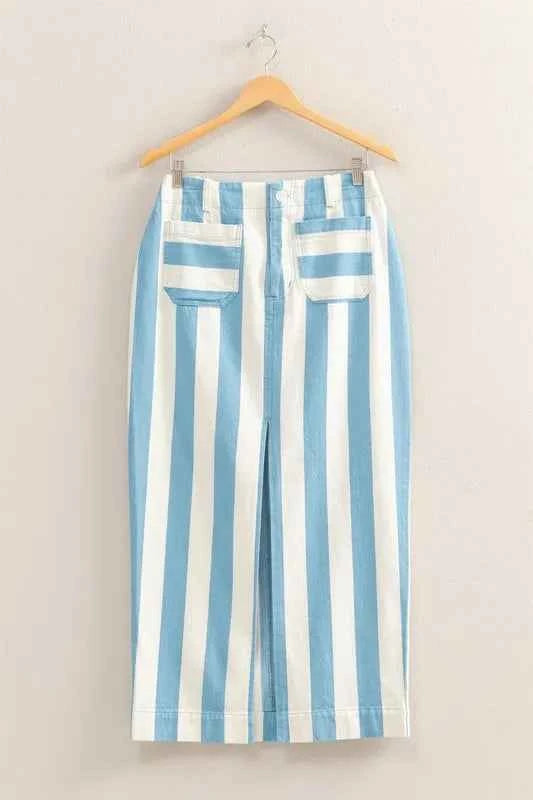 HYFVE Striped Pocket Detail Maxi Skirt BLUE CREAM c2309f7203fe494ab74868325cdafa05-Max-Origin