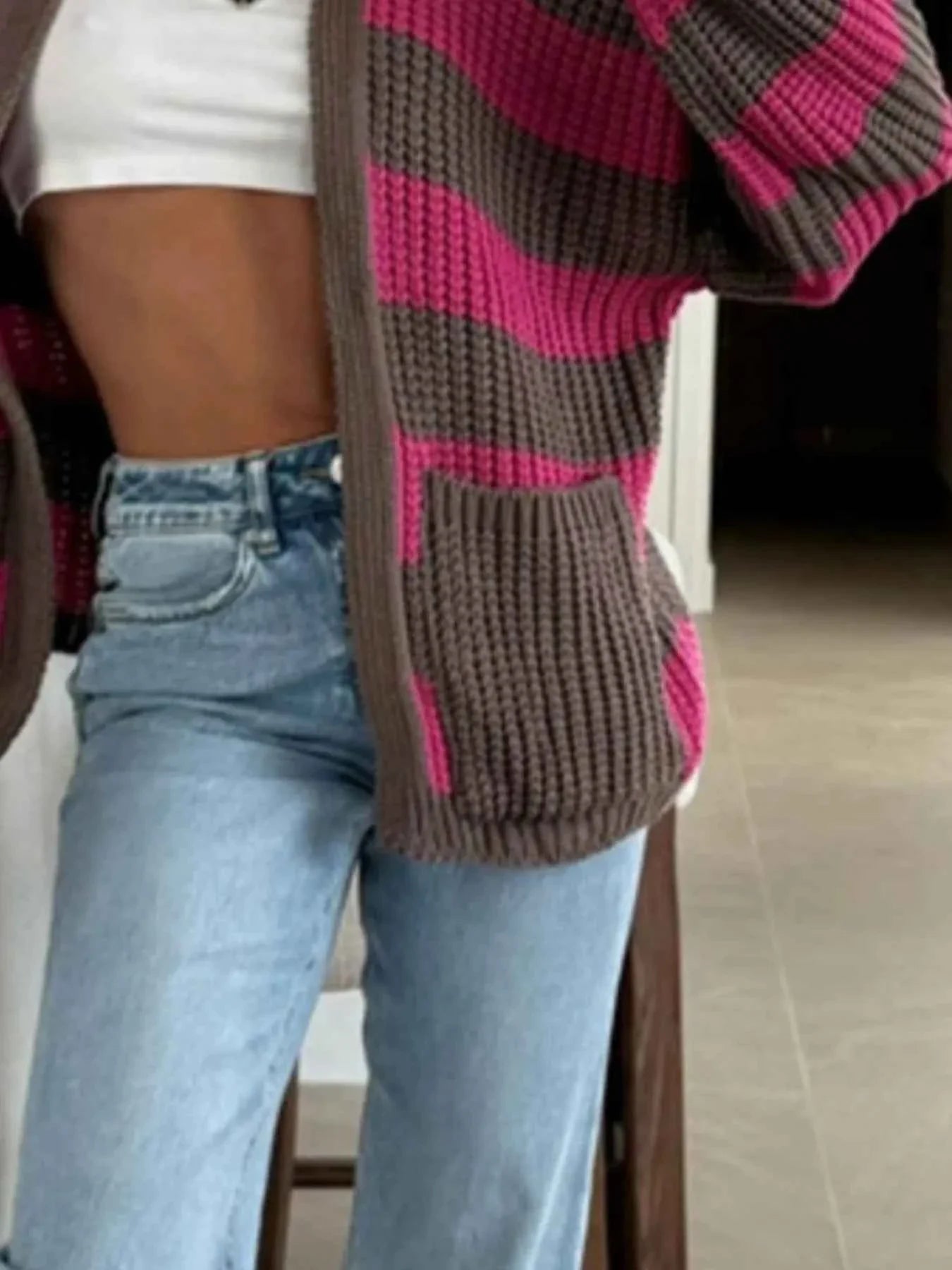 Striped Open Front Long Sleeve Cardigan c232b3f4-a551-49c2-9ec2-c90d3f7d7f5c-Max-Origin