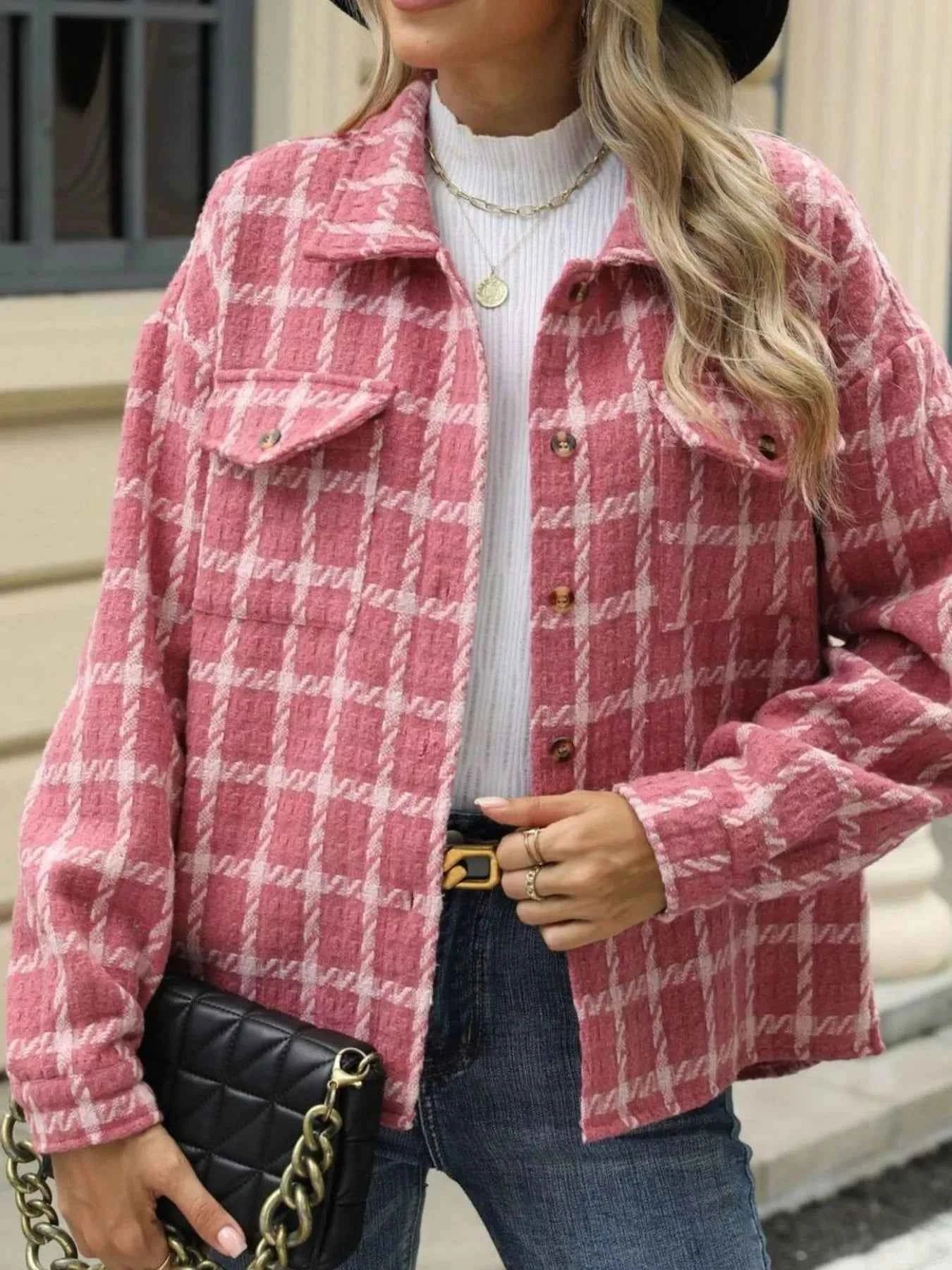 Plaid Button Up Long Sleeve Jacket c23c2680-71f3-453c-b42c-5aaf265573bf-Max-Origin