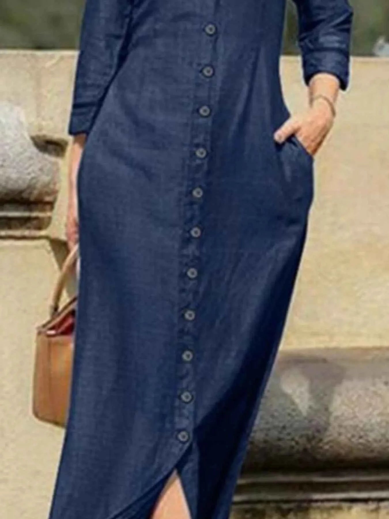 Full Size Button-Down Maxi Denim Dress Plus Size c2414160-56cd-4d96-92e0-ce1706d3afbe-Max-Origin
