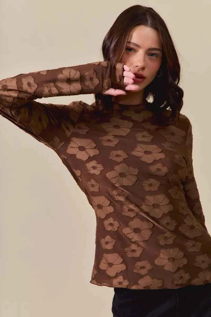 SO ME Stretched Jacquard Casual Tops with Thumb Opening c24654b739324fd19ea529833293d9e7-Max-Origin