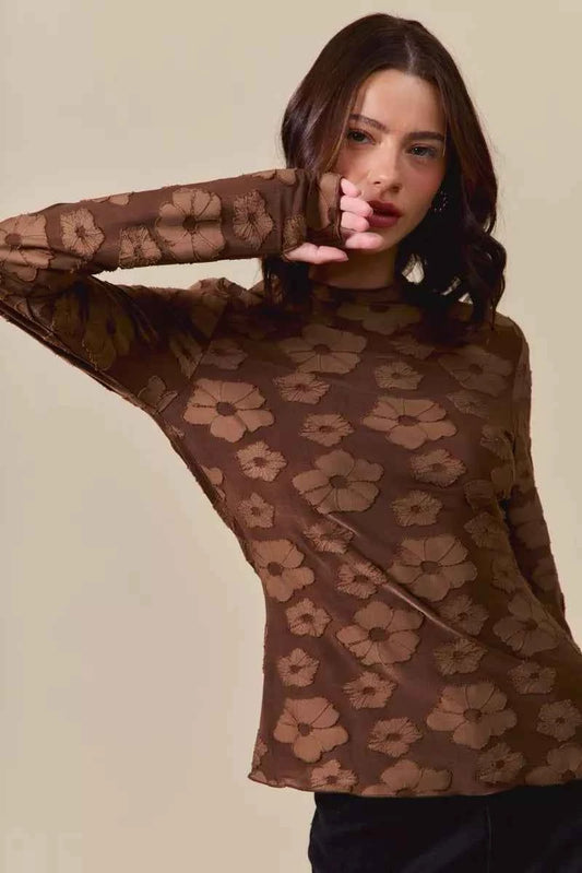 SO ME Stretched Jacquard Casual Tops with Thumb Opening c24654b739324fd19ea529833293d9e7-Max-Origin