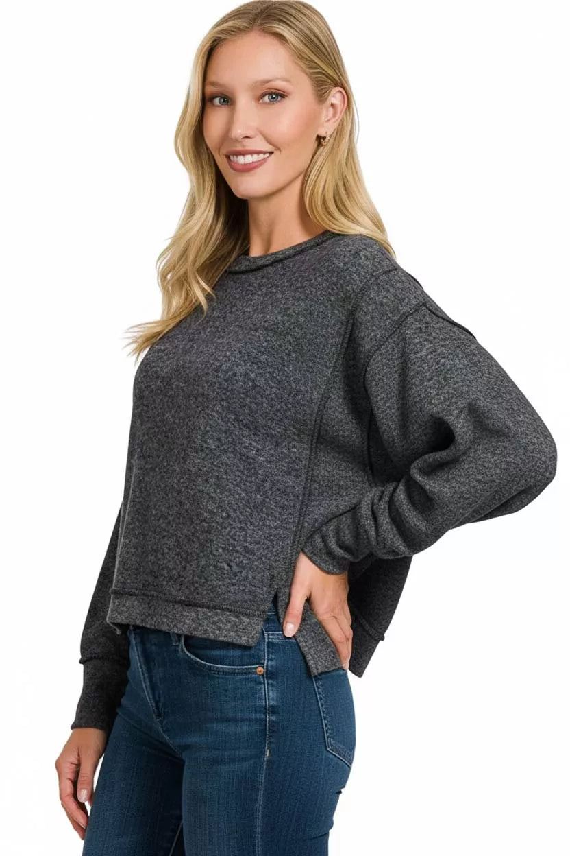 Zenana Brushed Melange Hacci Oversized Pullover c258d428-95e4-4520-87dc-2f3158573729-Max-Origin