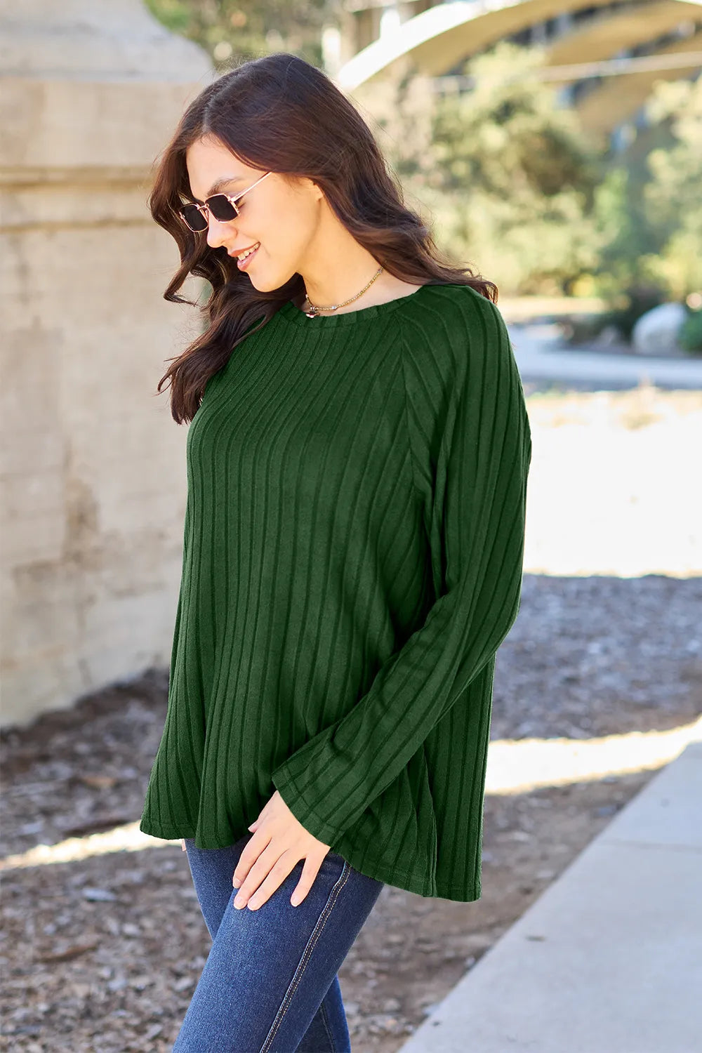Basic Bae Full Size Ribbed Round Neck Long Sleeve Knit Top c268189e3c6645f7ae3c7fd67313dfb0-Max