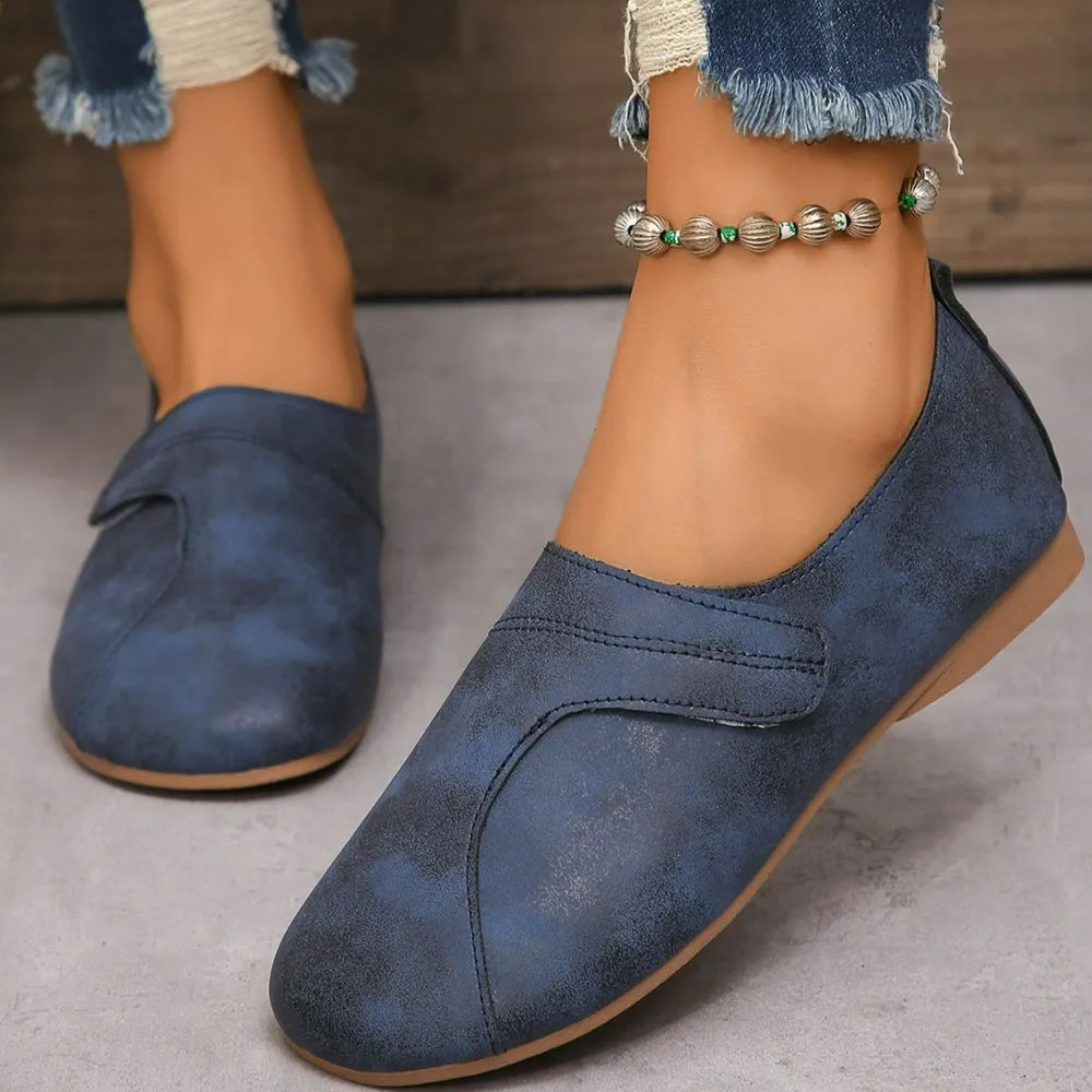 Round Toe Flats Loafers Navy c274627a-86b6-4b12-992e-8194d8545b18-Max