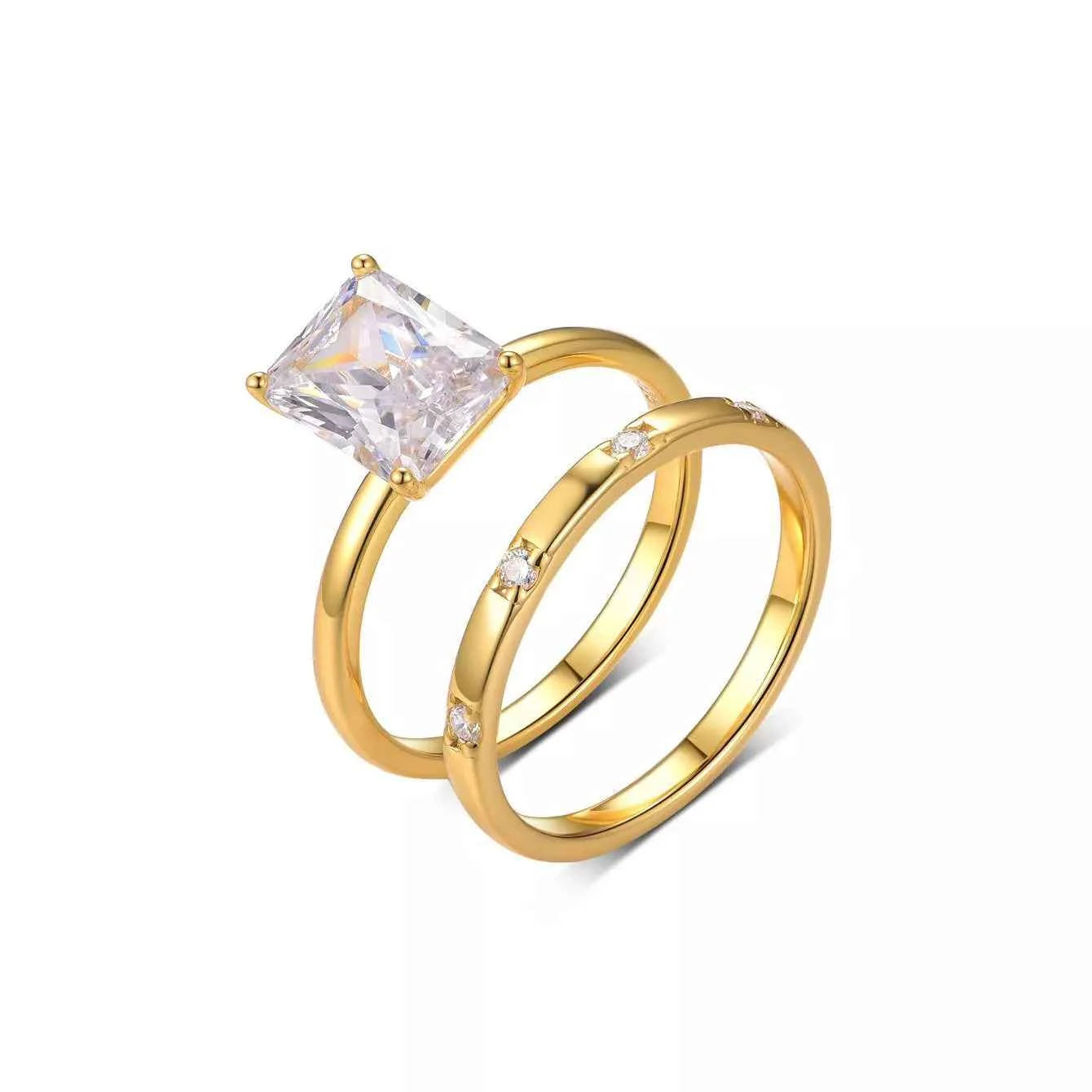 2 Carat Moissanite 925 Sterling Silver Zircon Minimalist 2 Piece Ring Gold c27919b3-2e81-4299-927a-85da3de297fa-Max-Origin