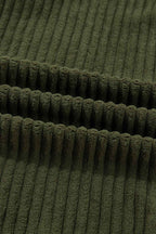 Jungle Green Ribbed Fleece Plaid Print Patchwork Button Up Jacket c27995a0d95b8c41