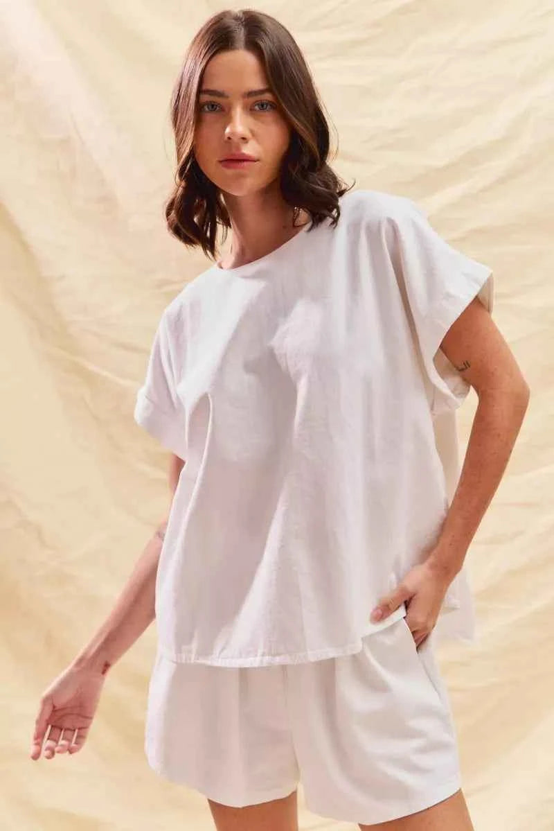SO ME Round Neck Short Sleeve Top and Shorts Set c29b39a1-c884-4bba-b824-33db2a2be6b8-Max-Origin