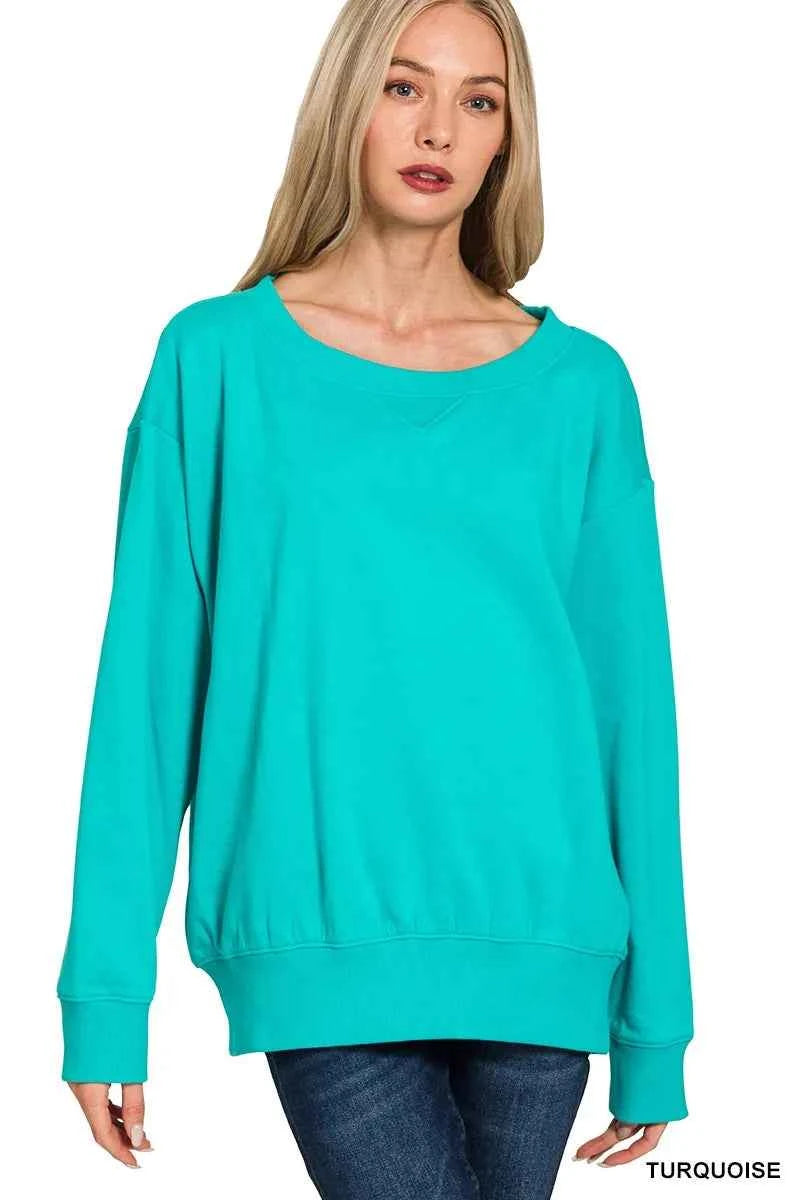 Zenana Fleece Boat Neck Sweatshirt TURQUOISE c29eede3fc9b45c98bf3b40091e9f9d1-Max-Origin