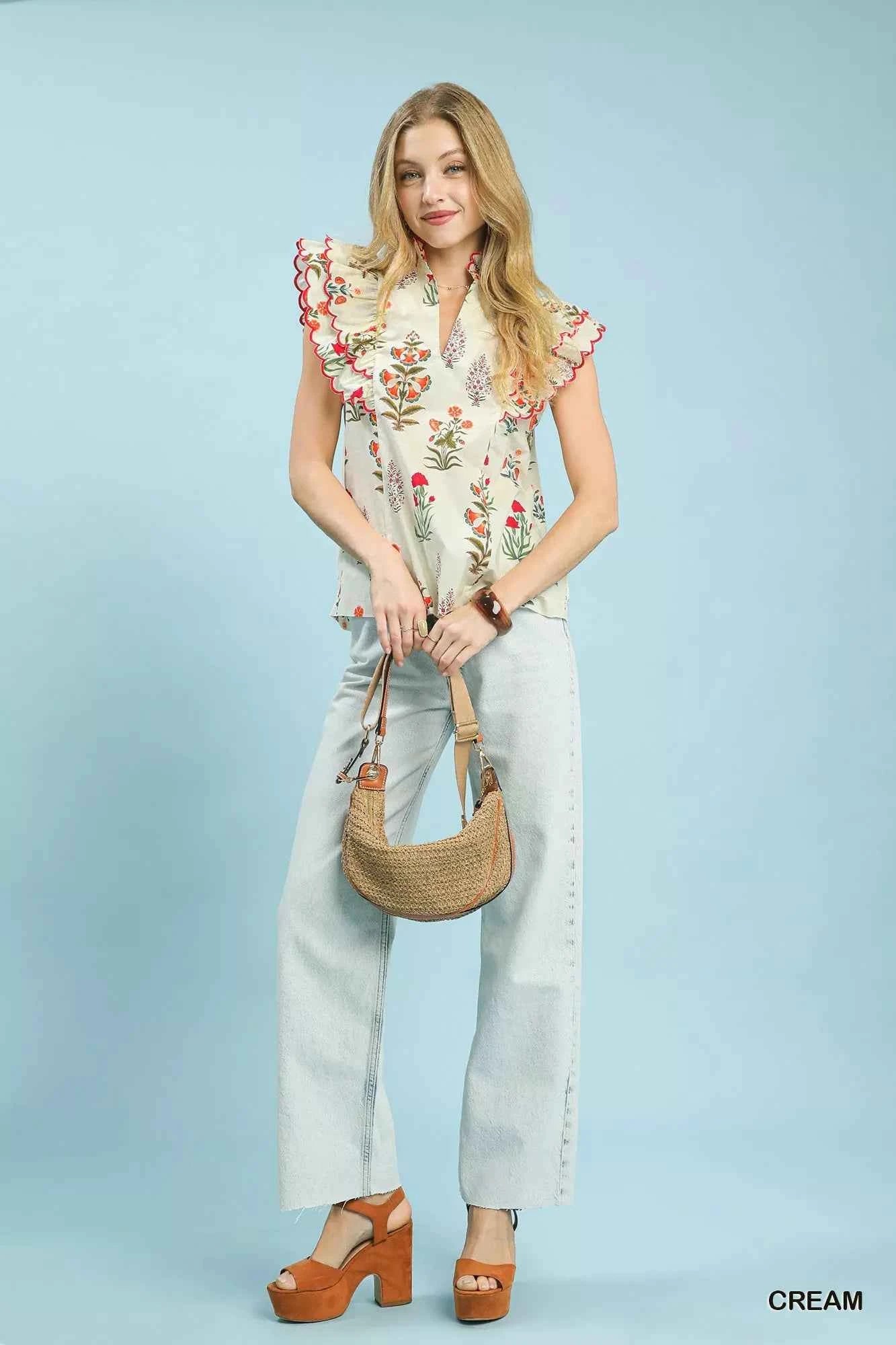 Umgee Block Floral Print Top c2a7b9b6-63d7-4bc6-a8ce-ffc0b286d4b1-Max-Origin