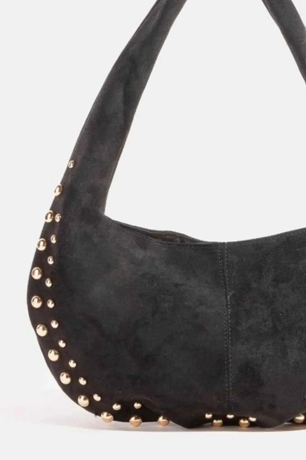 Fame Metallic Studded Faux Suede Hand Bag c2cc4c96-f483-41b8-8cea-0d0c33c99af0-Max-Origin