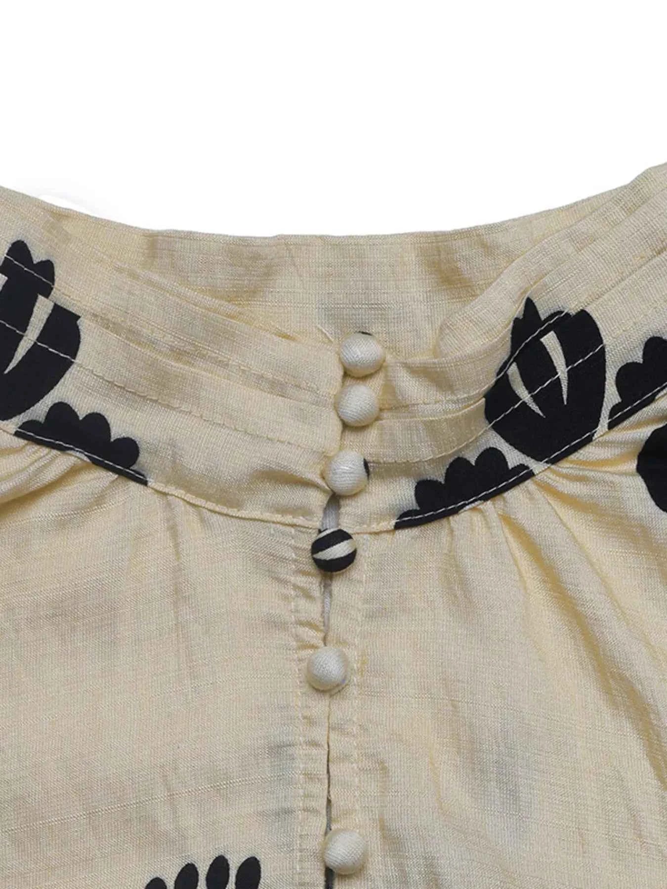 Printed Notched Lantern Sleeve Blouse c2d1302b25d84e6d97a7278a21c5c74a-Max-Origin