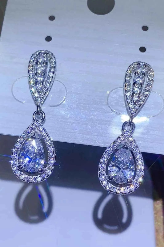 2 Carat Moissanite 925 Sterling Silver Teardrop Earrings Silver One Size c2ec1da3-76b2-4094-8c93-94590201d72c-Max