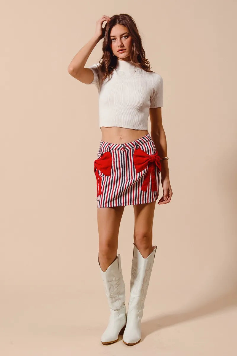 SO ME Contrast Bow Knot Pocket Fourth Of July Denim Skirt c2f28afb3853497a8a80c112cfeefb5b-Max-Origin