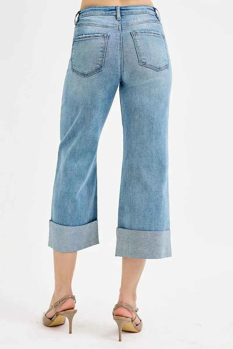 RISEN Full Size Tummy Control High Rise Ankle Wide Cuffed Jeans Plus Size c2f3a8a4ca93439fb8a0d51eed96a148-Max-Origin
