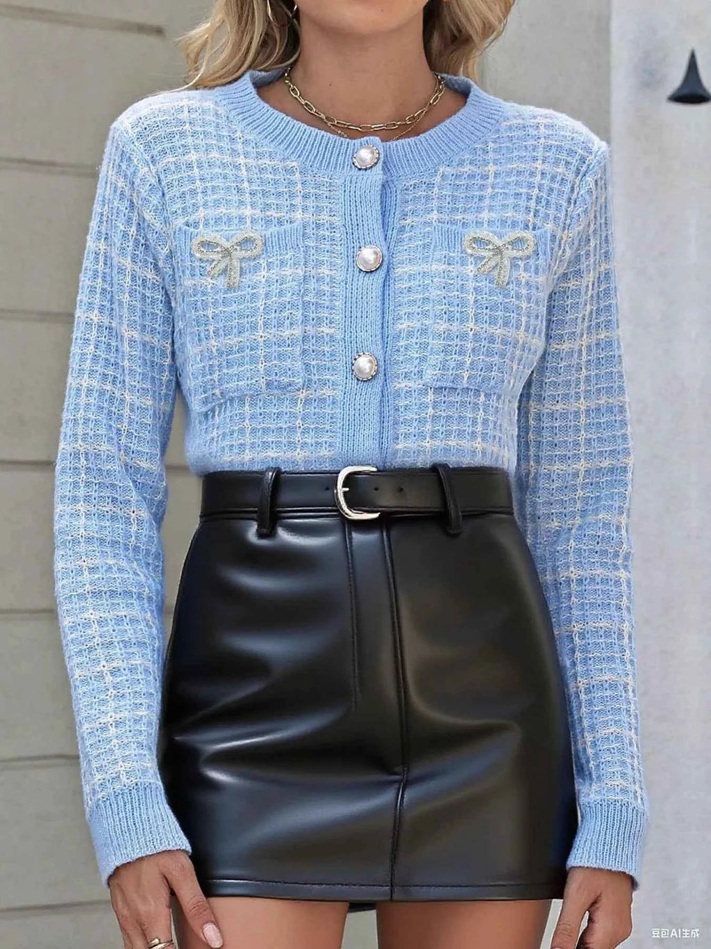 Bow Decor Button Up Cardigan c2fb9946-1eae-44c1-8ffe-d2613d788422-Max-Origin