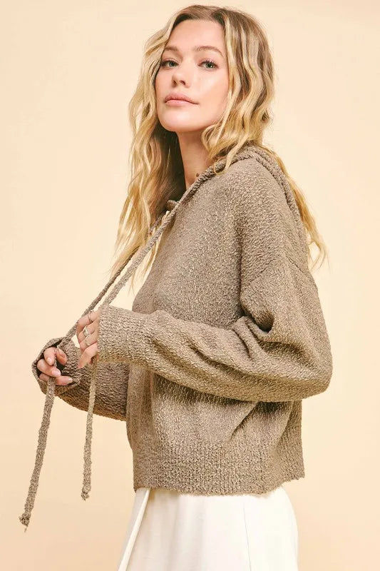 Davi & Dani Drop Shoulder Long Sleeve Hooded Sweater c3036931-aeb2-4aa9-98bc-a1f4c1de67ba-Max