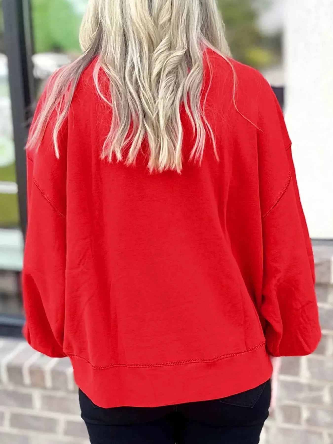 Letter Round Neck Dropped Shoulder Sweatshirt c3037c2b-2b52-4214-a69a-f9c5a89a5fd0-Max-Origin