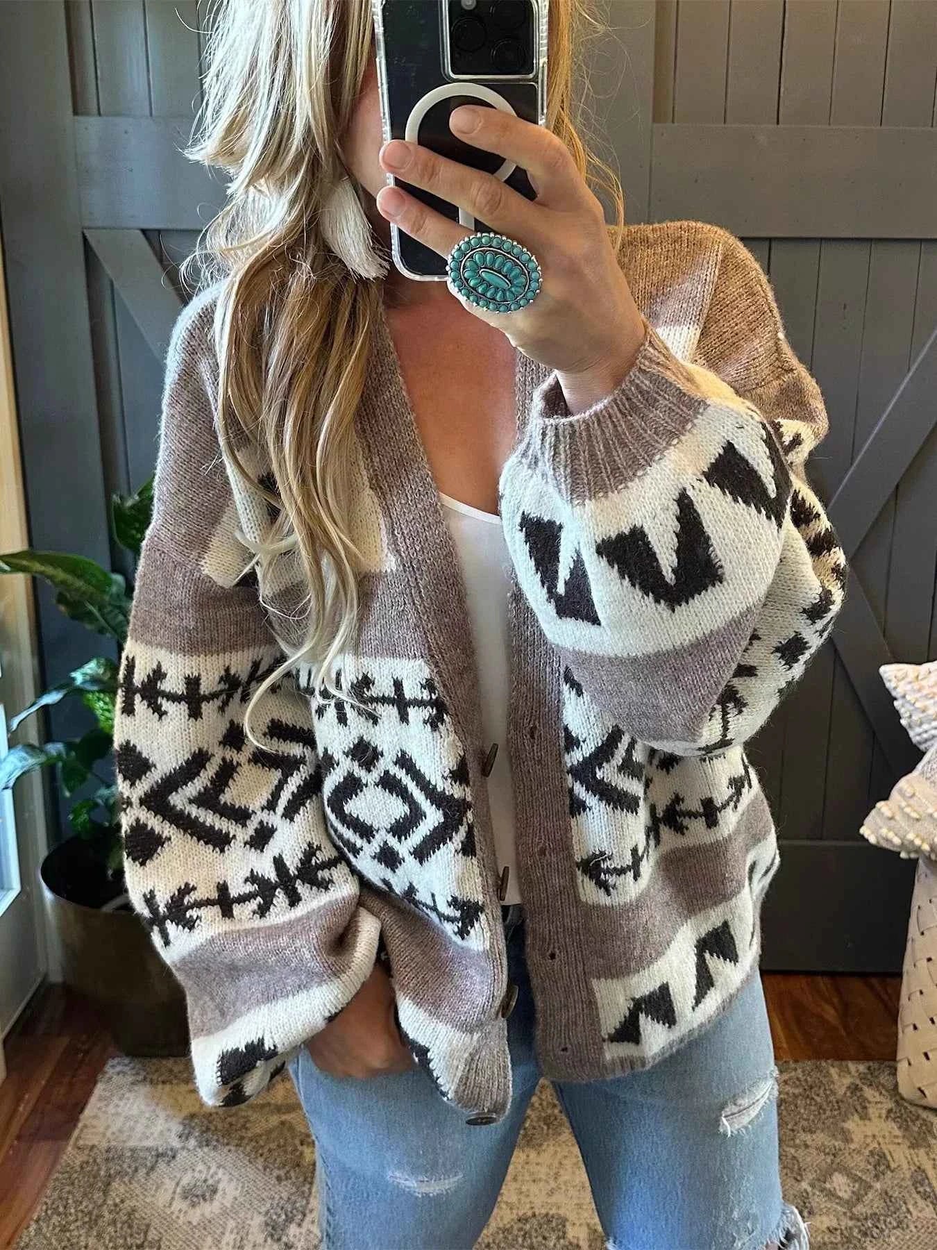 Aztec Pattern Oversized Button Up Cardigan c31c0cbe-b67a-4eb8-9e6f-2aef92cc81fc-Max-Origin