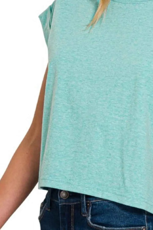 Rolled Sleeve Crop T-Shirt c337d08e-e57f-457c-a97f-cd720a510c72-Max-Origin