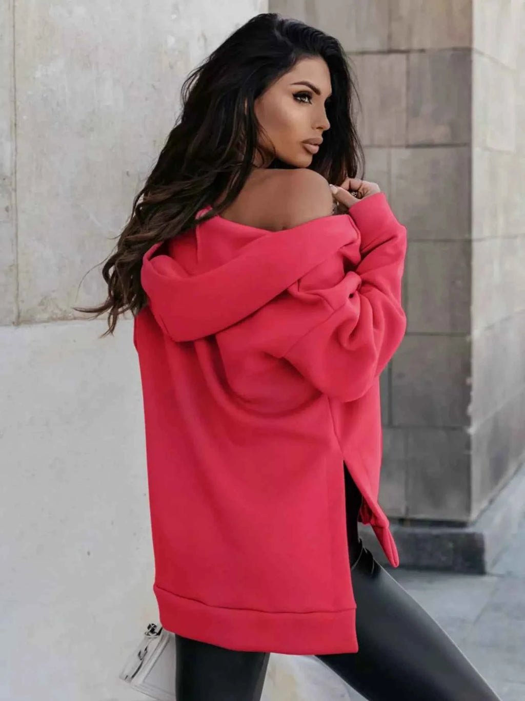 Side Slit Zip Up Hoodie c349ac8db3674301984e76eabe34bb79-Max-Origin