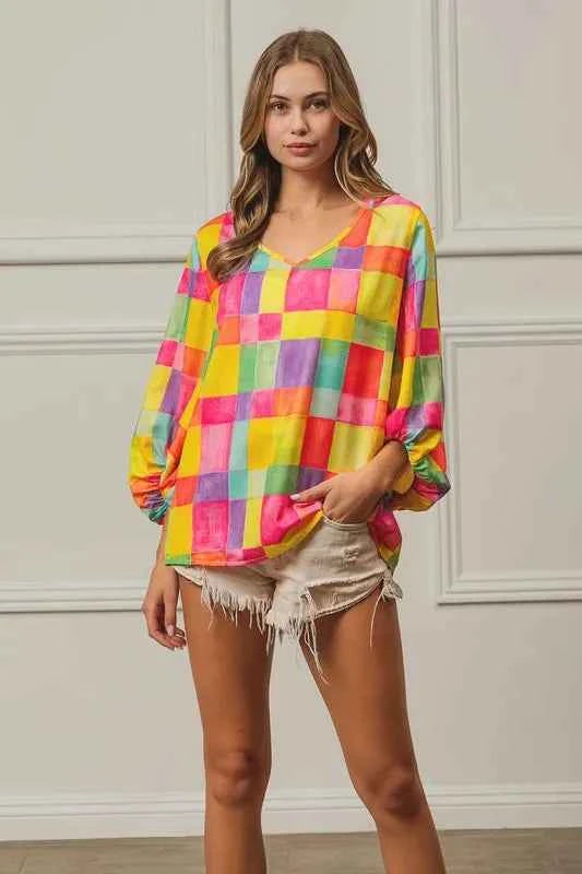 Multi Block Bubble Pop Ballon Top PINK YELLOW BLUE c3556625112e486289a2104ffb85c272-Max-Origin