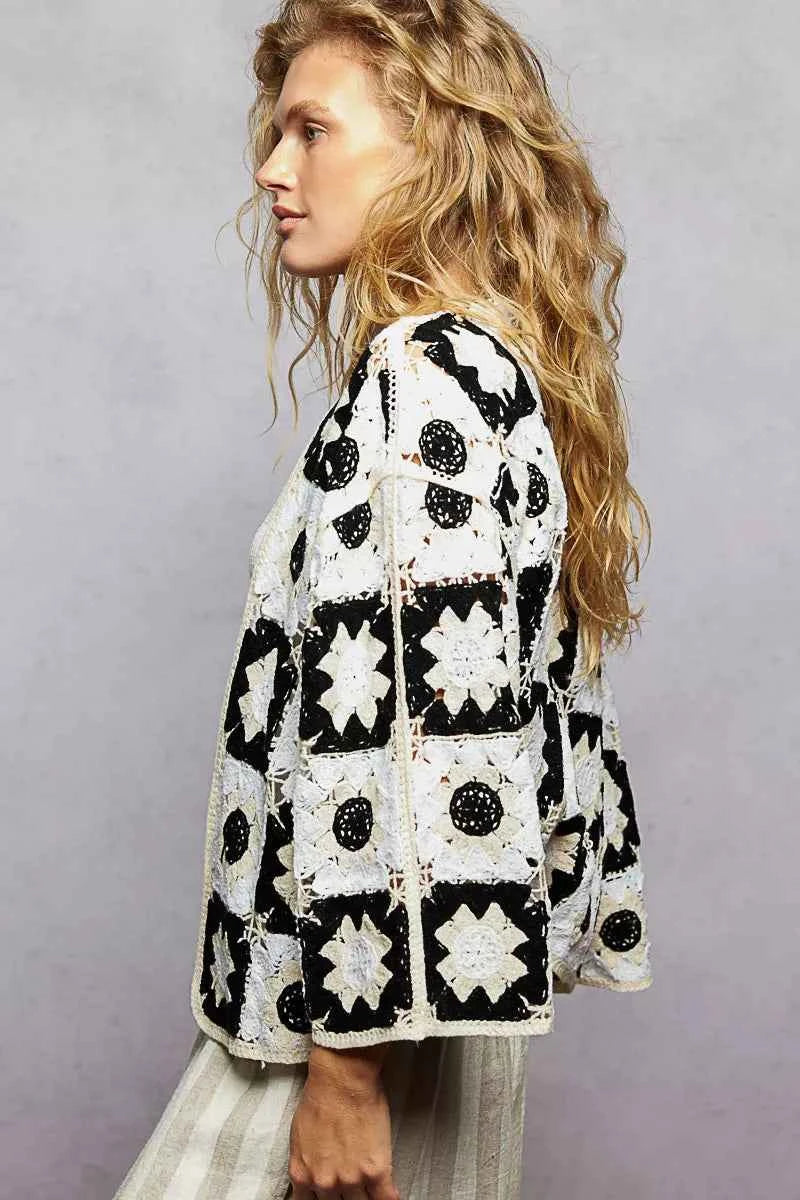 POL Open Front Cardigan with Varied Patterns c35b43d5-06ab-40b4-bc02-2c30c31f2129-Max-Origin