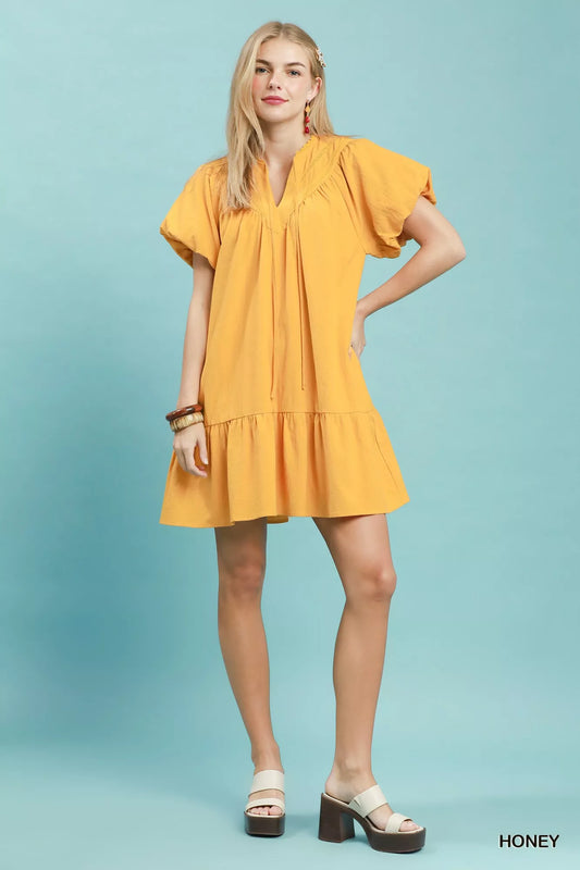 Flutter Sleeve Tassel Tie Ruffle Hem Mini Dress c36a0445-c5a4-45a0-80ed-106d00fe9d13-Max-Origin