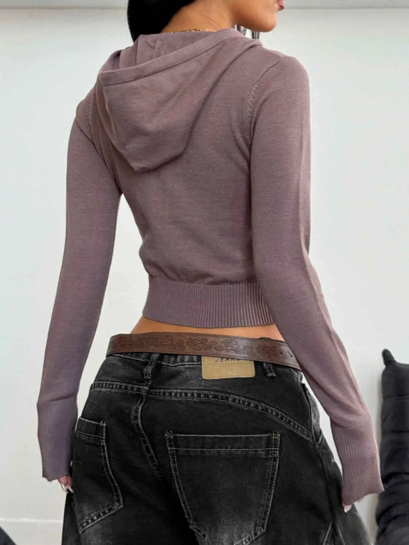 Drawstring Zip-Up Hooded Cardigan c36fd98c-8351-413c-97df-784438f90670-Max-Origin
