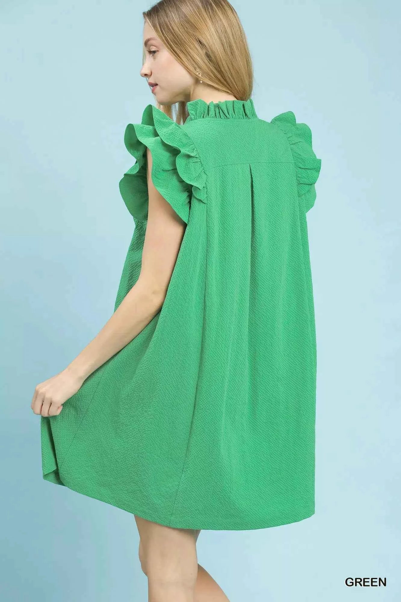 Umgee Seersucker Ruffle Shift Dress c388c3db-a1b5-4f56-a14a-caa71ff990ee-Max-Origin